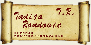Tadija Rondović vizit kartica